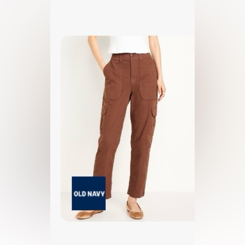 Old Navy Brown High-Waisted OGC Chino Cargo Pants 4x NWT